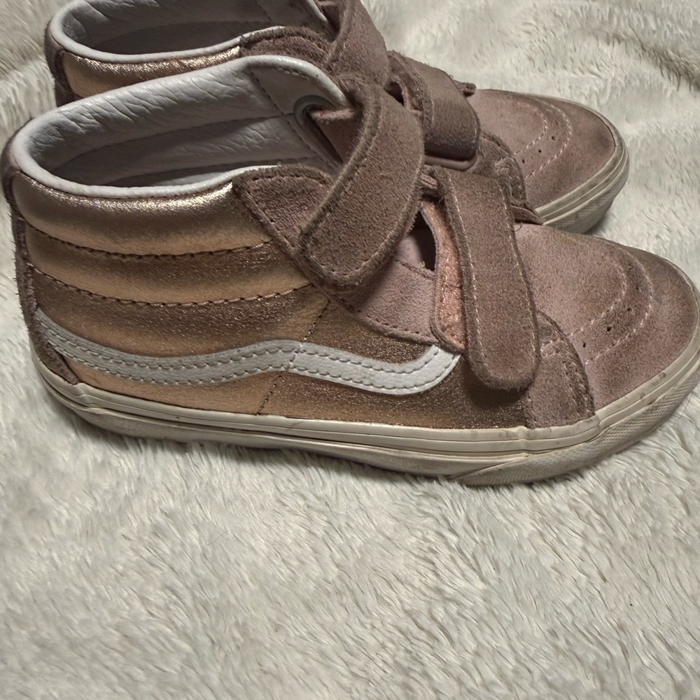 Stylish Kids' Rose Gold High-Top Sneakers